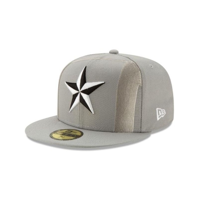 Grey Texas Rangers Hat - New Era MLB Logo Elements Tonal 59FIFTY Fitted Caps USA5981037